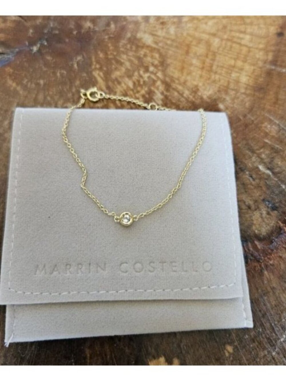 Marrin Costello Soleil Bracelet Gold Bezel Topaz Dainty Minimalist NWT - Picture 12 of 16